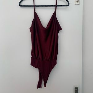 Lulus Red Cowl Neck Bodysuit